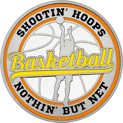 Yellow "Basketball" with Orange Outer Circular Borders